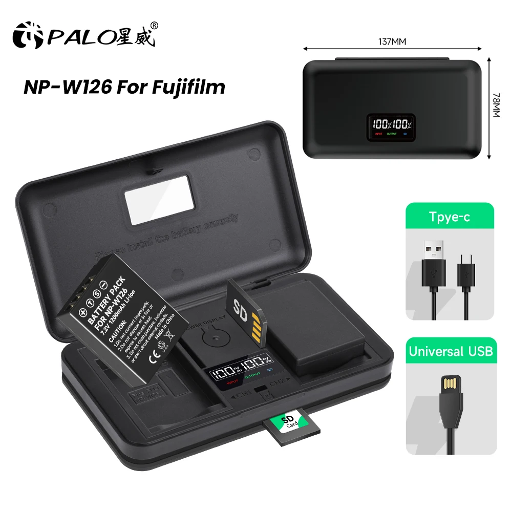 

NP-W126 NP W126 NP-W126S W126S аккумулятор + двойное зарядное устройство с ЖК-дисплеем для Fuji X-Pro1 XPro1 X-T1 XT1 HS30EXR HS33EXR HS50EXR X X-A4