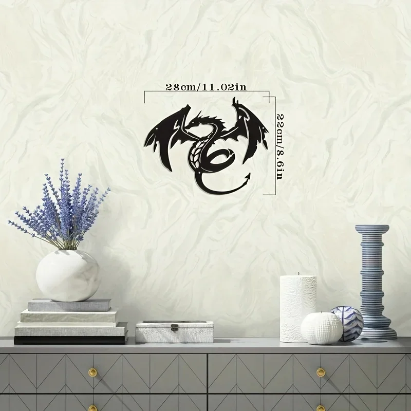 Металлический Дракон Украшение На Стену Черный Лак Железный Рисунок Домашний