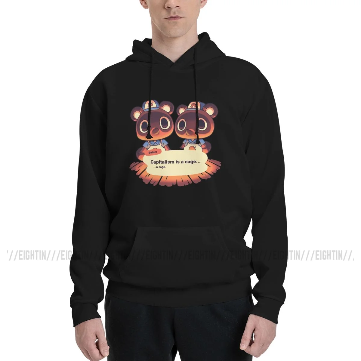 

Capitalism Is A Cage Animal Crossing Men Hooded Sweatshirts Vintage Couple Sweatshirt 100% Cotton Hoodies Design Hooded Tops
