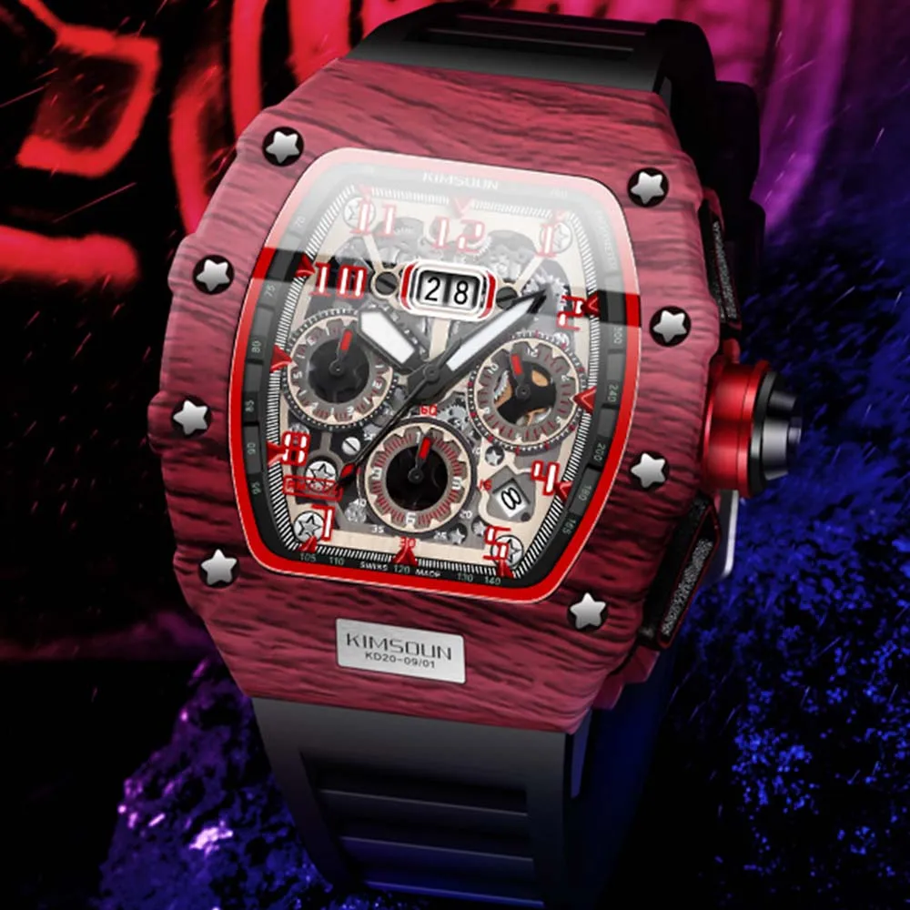 

Top Multifunction Tonneau Mens Watches Luxury Auto Date Calendar Waterproof Quartz Watch Business Sports Chronograph AAA Clocks