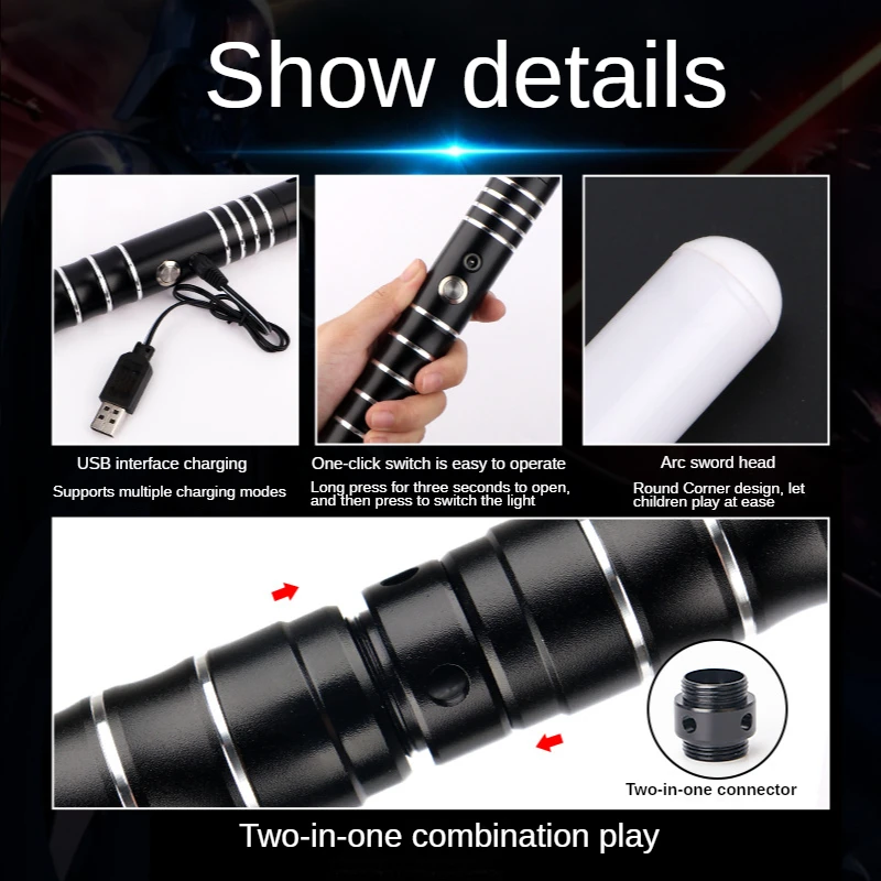 Металлический светильник RGB saber лазерный меч игрушки Saber 7 цветов Детские звуковые