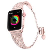 bling metal bands compatible with apple watch band iwatch se series 7 6 5 43 2 1 dressy jewelry diamond bracelet bangle