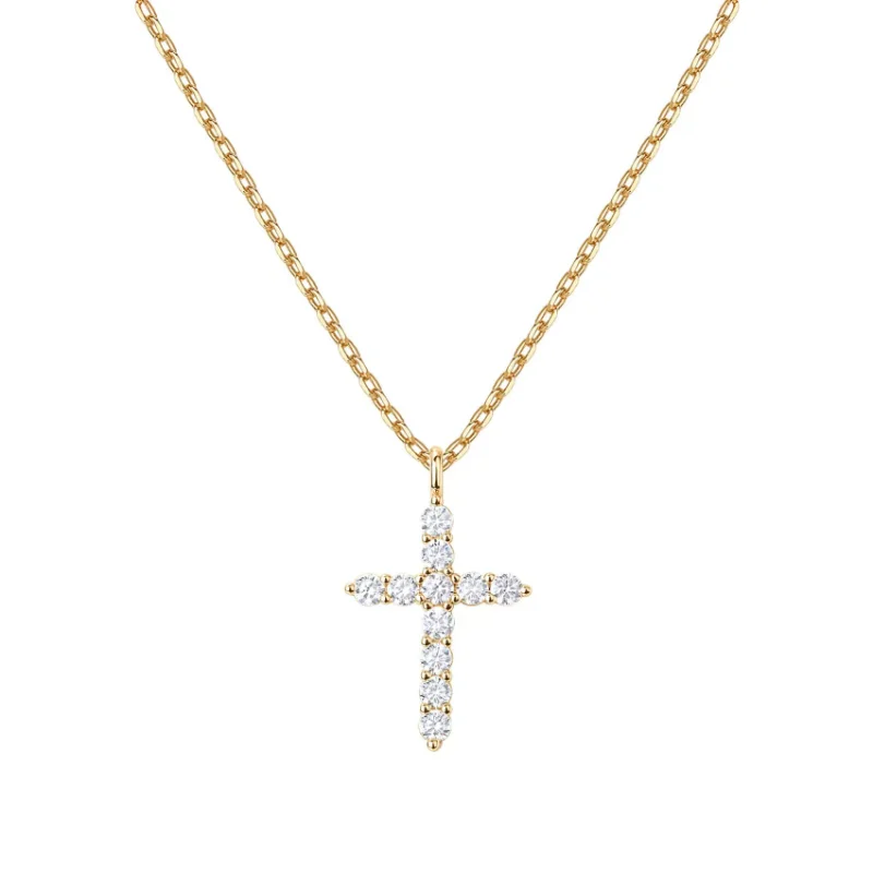 

Silver Color Cross Pendant Necklace 2023 Fashion Trend Clavicle Chain Jesus Christ Jewelry Men and Women Universal Souvenir