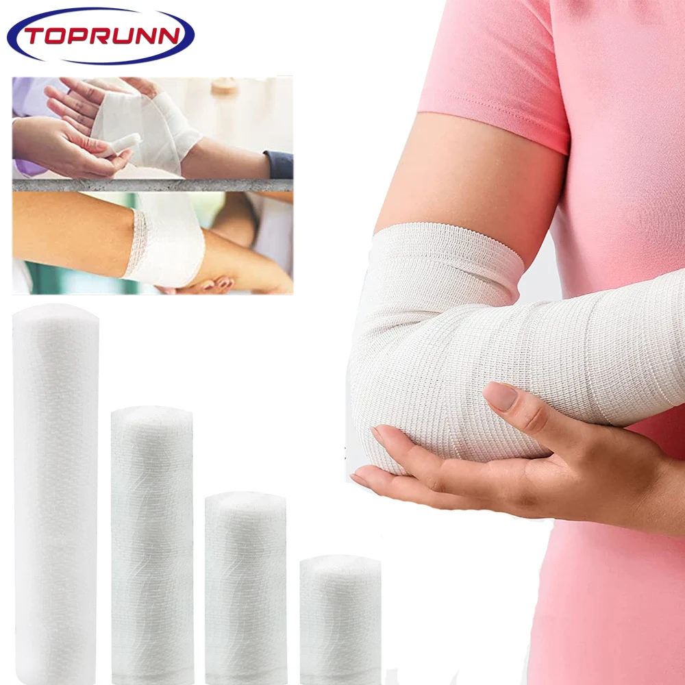 

Gauze Bandage Roll with Tape - White Gauze Wrap Breathable Gauze Wrap Used for First Aid Wound Care & Supplies