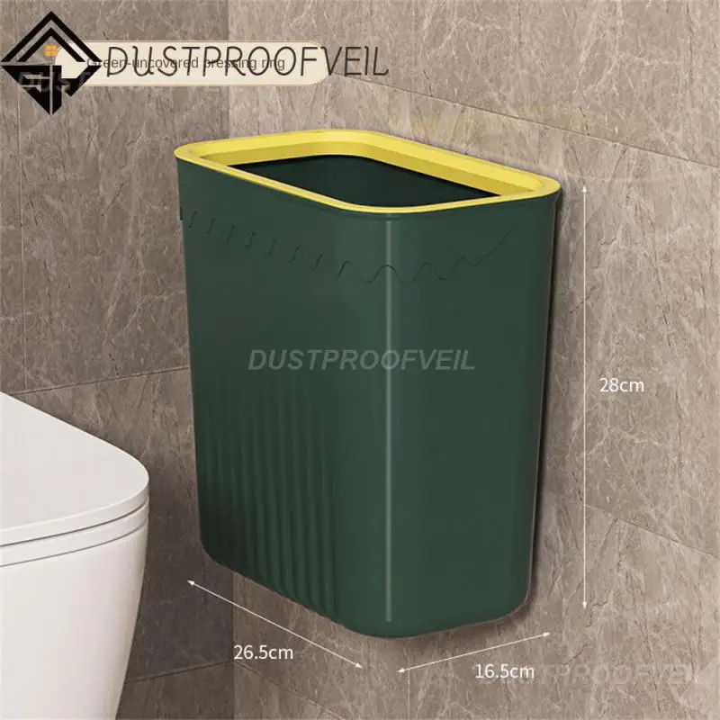 

Storage Bucket With Cover No Punching Garbage Can High Capacity Household Trash Basket Wall Hanging Hanging Seal Cabinet Hanging
