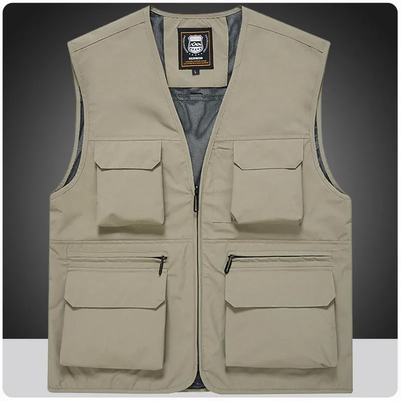 

Summer New Men Tactical Vest Coat Casual Streetwear Photographer Waistcoat Mesh Work Sleeveless Hiking Fishing Jacket Tools Vest
