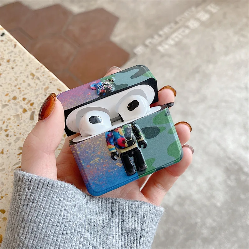 

Fashion Camouflage Bear Figure Case for Apple AirPods 1 2 3 Pro Cases Cover IPhone Bluetooth Earbuds Earphone Air Pod Pods Case