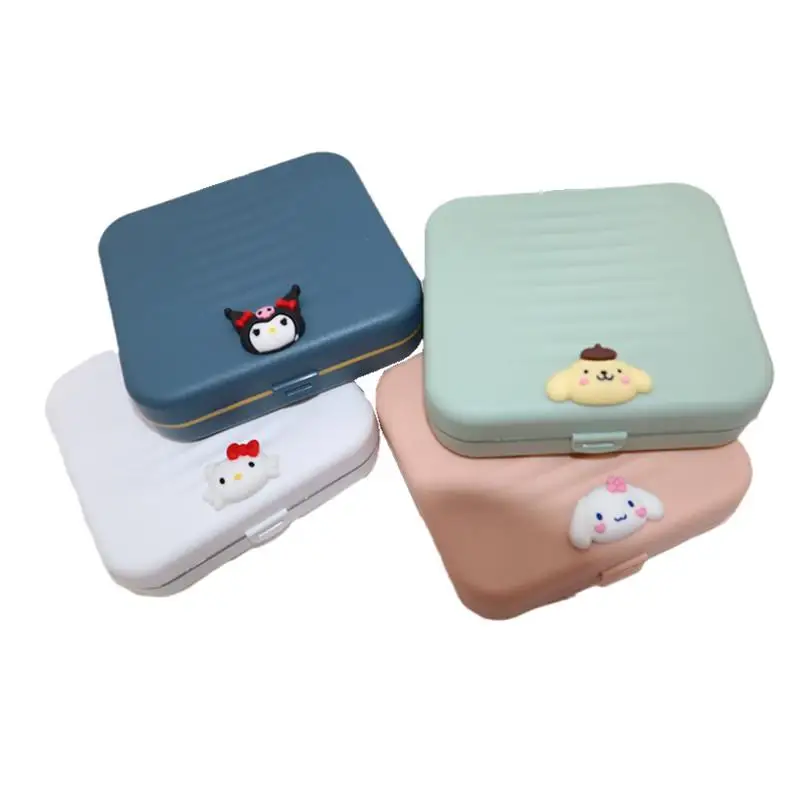 

Kawaii Sanriod Anime Serise Kuromi Kitty Cinnamoroll Pom Pom Purin Cartoon Scissors Soft Ruler Sewing Box Suit Baby Gift