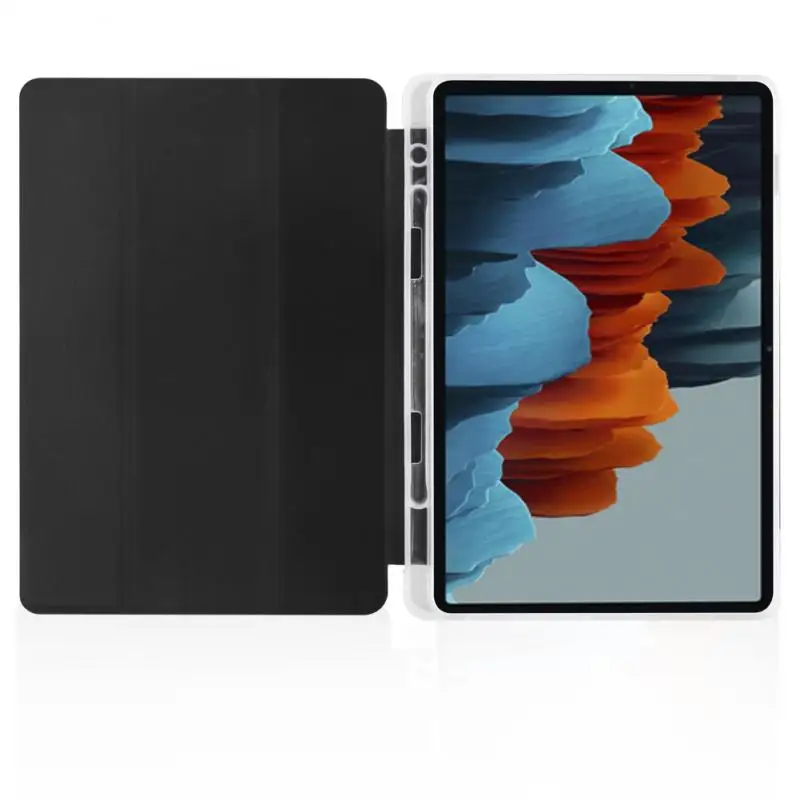 

Thin Magnetic Case Folding With Pencil Tray Auto Wake Up Smart Cover Clamshell Tablet Protection For Samsung Galaxy Tab S7/s8