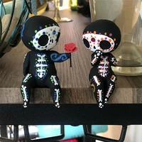 resin sugar skull couple statue lover flower delivery figurines miniatures valentines day boyfriend girlfriend gift crafts