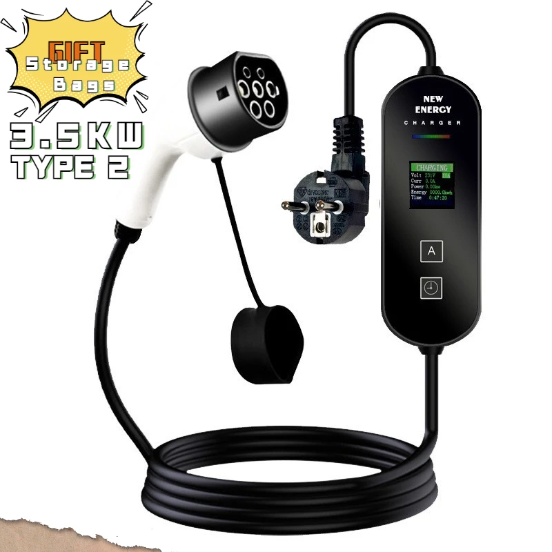 3.5 кВт портативное зарядное устройство для электромобилей Тип 2 регулируемый ток