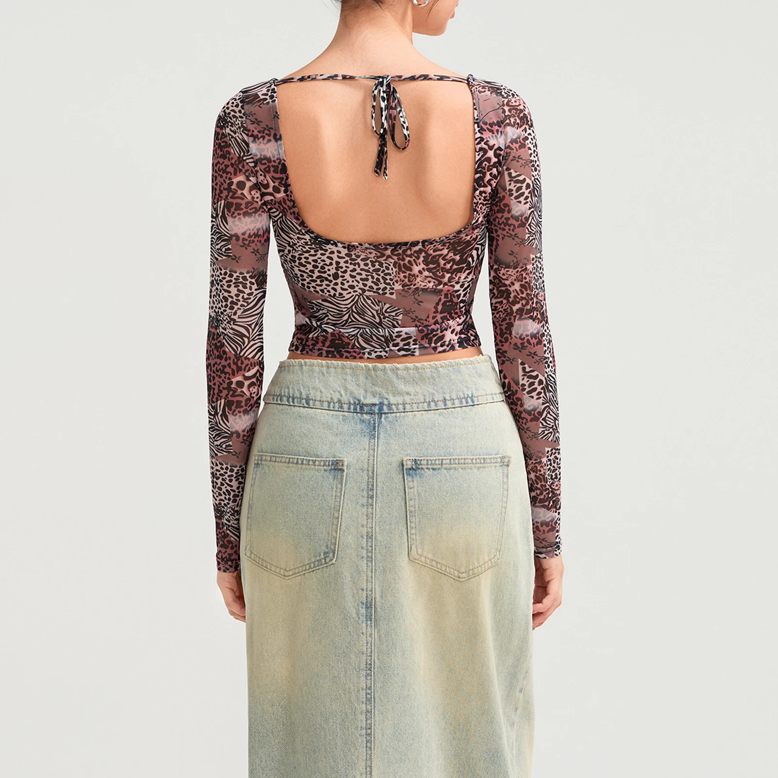 Укороченные топы с леопардовым принтом женские облегающие футболки летняя мода