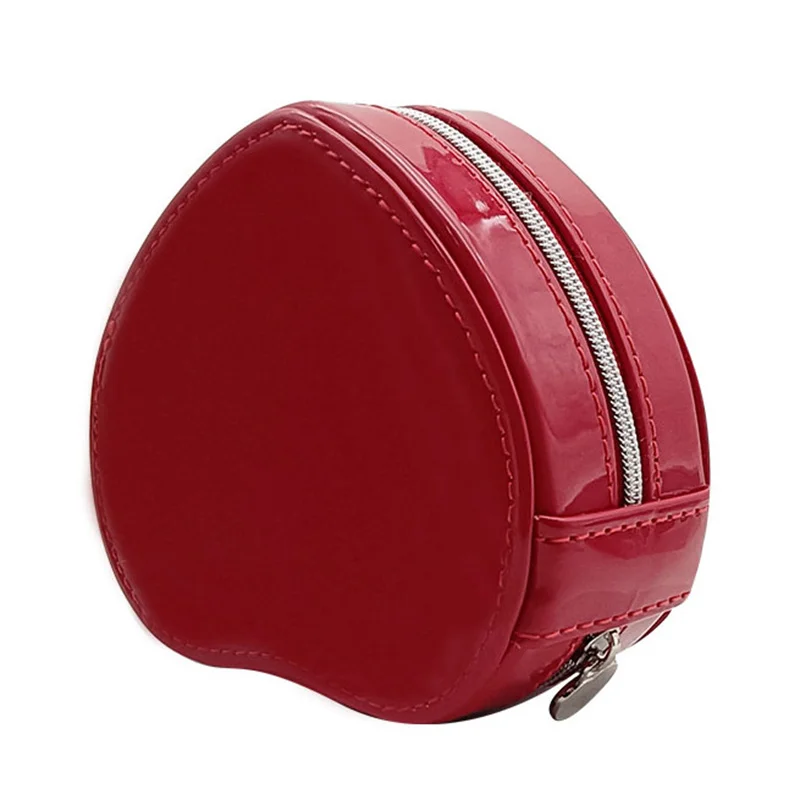 Pu Leather Heart Jewelry Box Heart Shape Jewelry Organizer Box Girls Jewellery Box Travel Earrings Necklace Ring Storage Box
