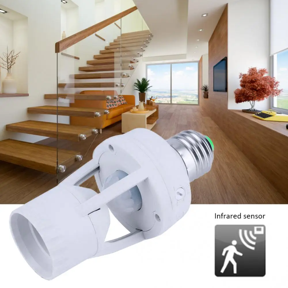 

Разъем E27 конвертер с пассивным инфракрасным датчиком движения умный дом Высокая чувствительность умный выключатель E27 держатель лампы Основание для светодиодной лампы