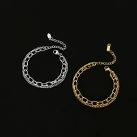 2022 charm stainless steel chain bracelet minimalist metal texture wrist fine %d0%b1%d1%80%d0%b0%d1%81%d0%bb%d0%b5%d1%82%d1%8b jewelry party gift accessories