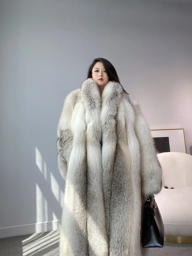 Full Leather Golden Island Rihui Fox Fox Fur Women's Long Fur Coat