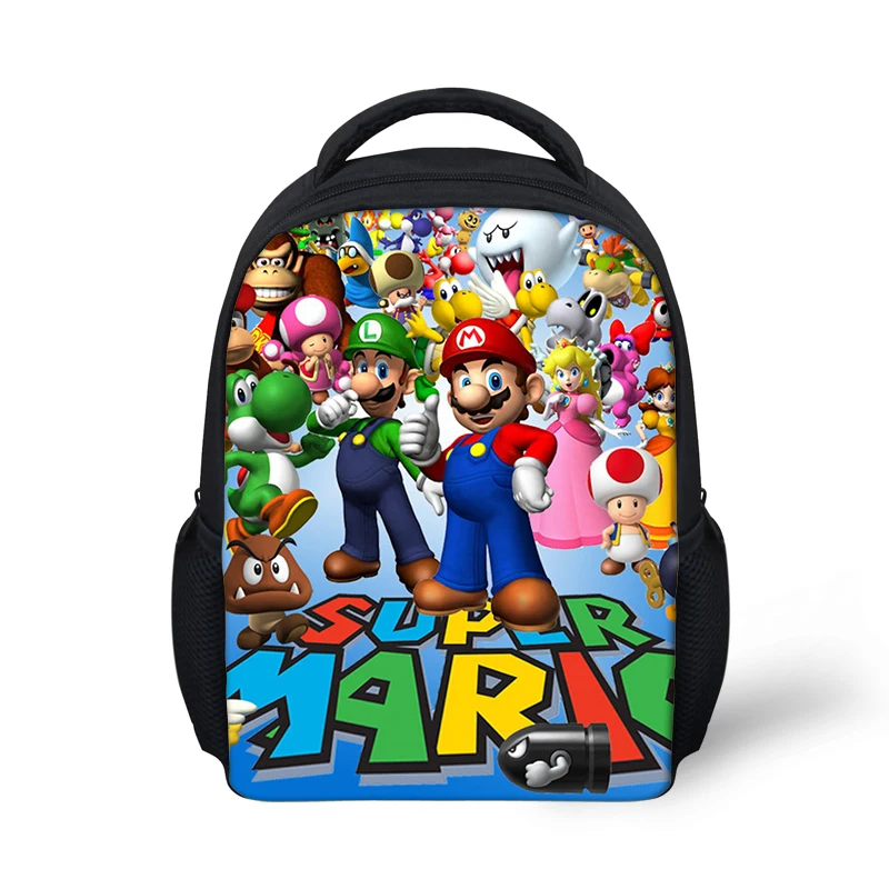 HALYUNASC Cartoon Kindergarten Backpack Super-Malio Design Pattern Students School Bag Hot Game Boys Mochila Mini Book Bag
