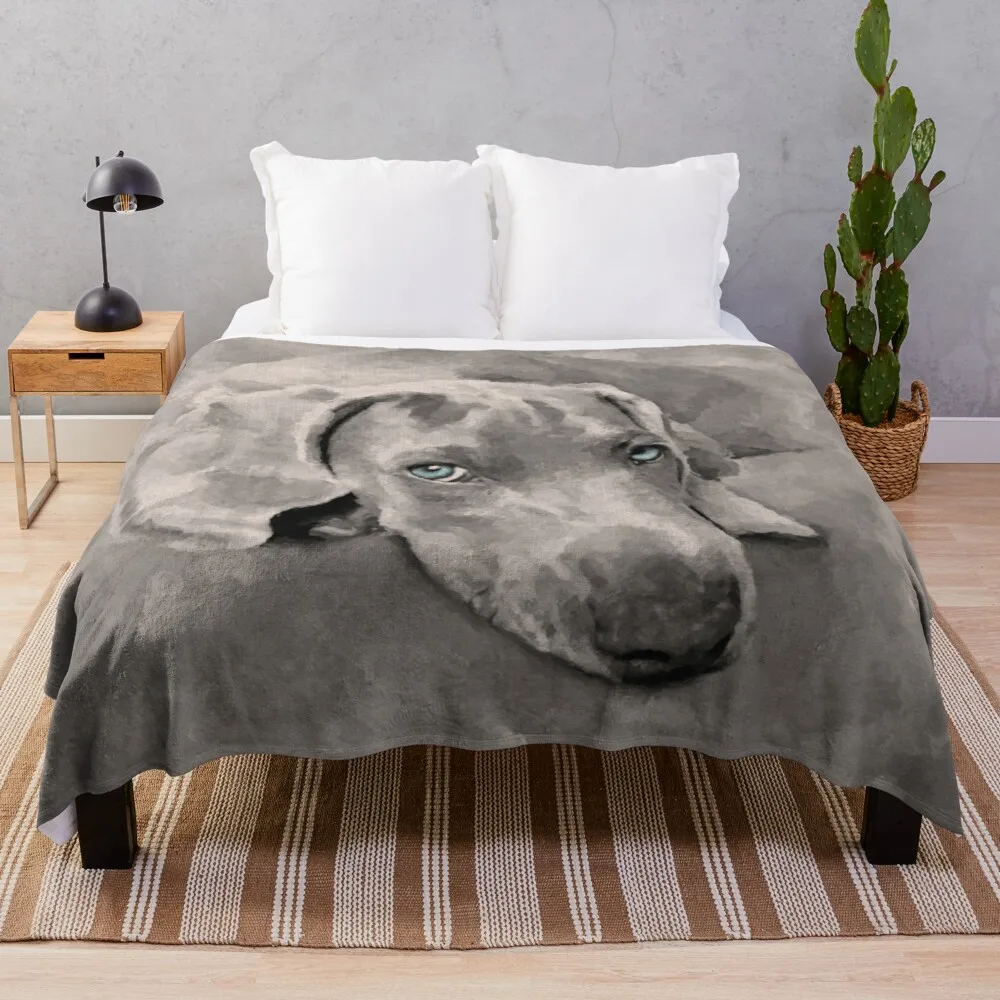 

Weimaraner Dog Mixed Media Throw Blanket fuzzy blanket