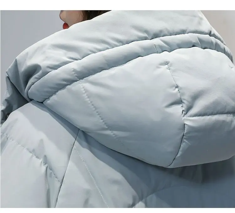 2022 Winter Warm Jackets Womens Korean Loose Cotton Parkas Coat Mid-Length Down Cotton Parkas Jacket Thicken Warm Hooded Outwear