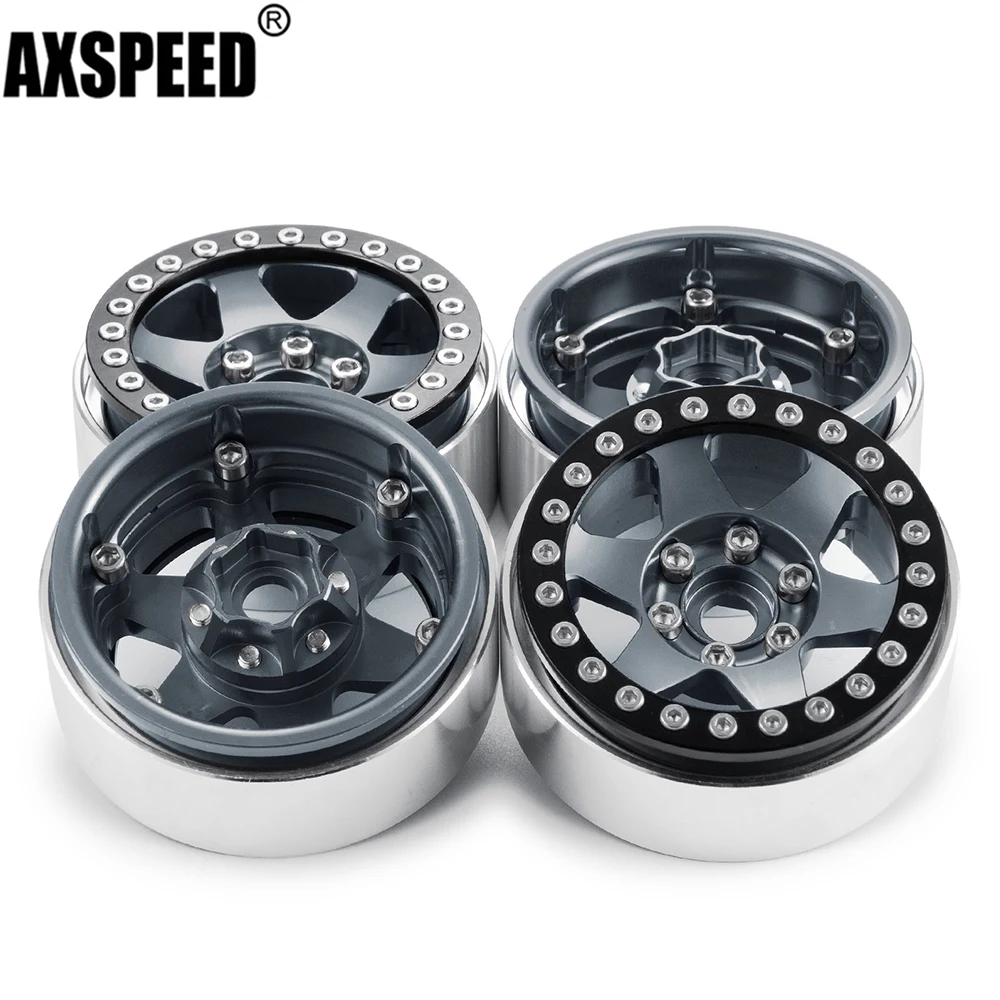 

AXSPEED 4 шт. металлический 1,9 "Beadlock ступица обода колеса для 1/10 RC Гусеничный автомобиль TRX4 Axial SCX10 AXI03007 90046 D90