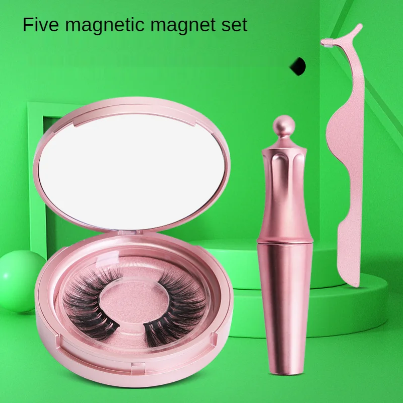 

Magnetic Eyelashes 3D False Mink Eyelashes Reusable Magnet Lashes Magnetic Liquid Eyeliner&Magnetic False Eyelashes &Tweezer Set