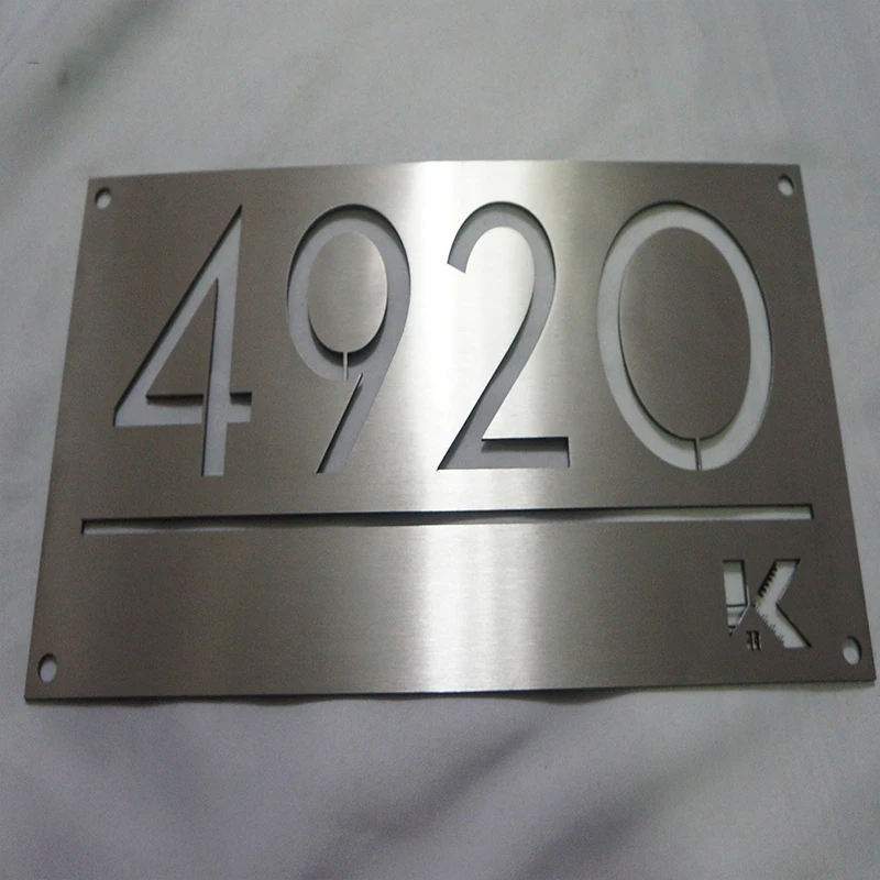Placa de aluminio para exteriores, placa personalizada con número de casa, nombre de la calle, Panel de respaldo flotante
