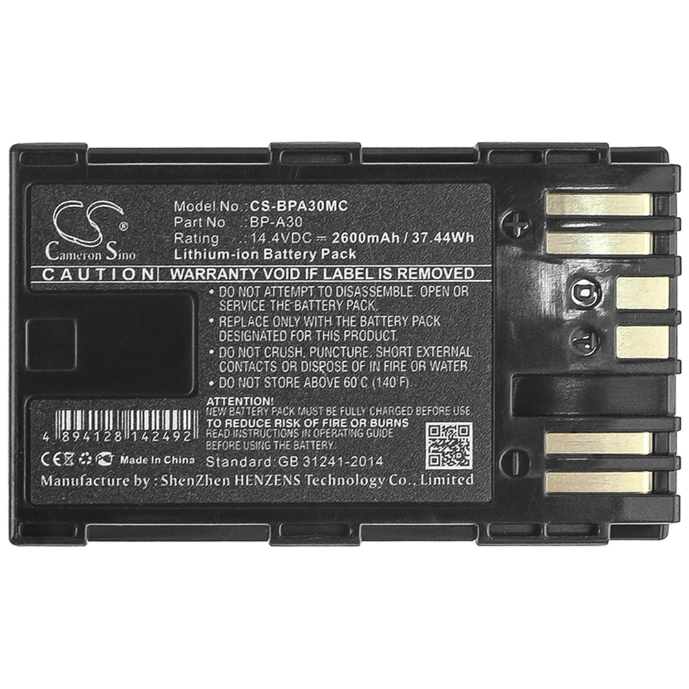 

Cameron Sino 2600mA Battery for Canon EOS C300 Mark II,EOS C300 Mark II PL,XF705 BP-A30
