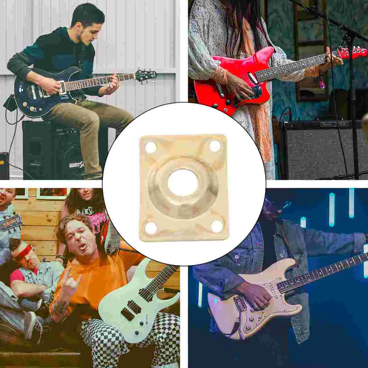 

Jack Guitar Guitare De Electric Sortie Plaque Plate Prise Inputpour Accessoires Socket Output Strat Metal Accessories