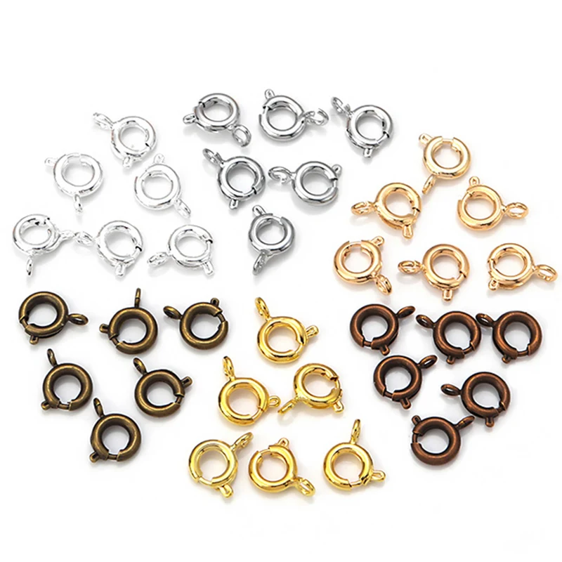 10 шт./лот Пружинная Застежка для колец с открытым скакающим кольцом застежка