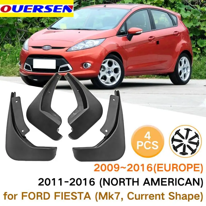 

4X For Ford Fiesta Mk7 2009-2016 Europe 2011-2016 North American Mud Flaps Mudflaps Splash Guards Mudguards Liner Front Rear