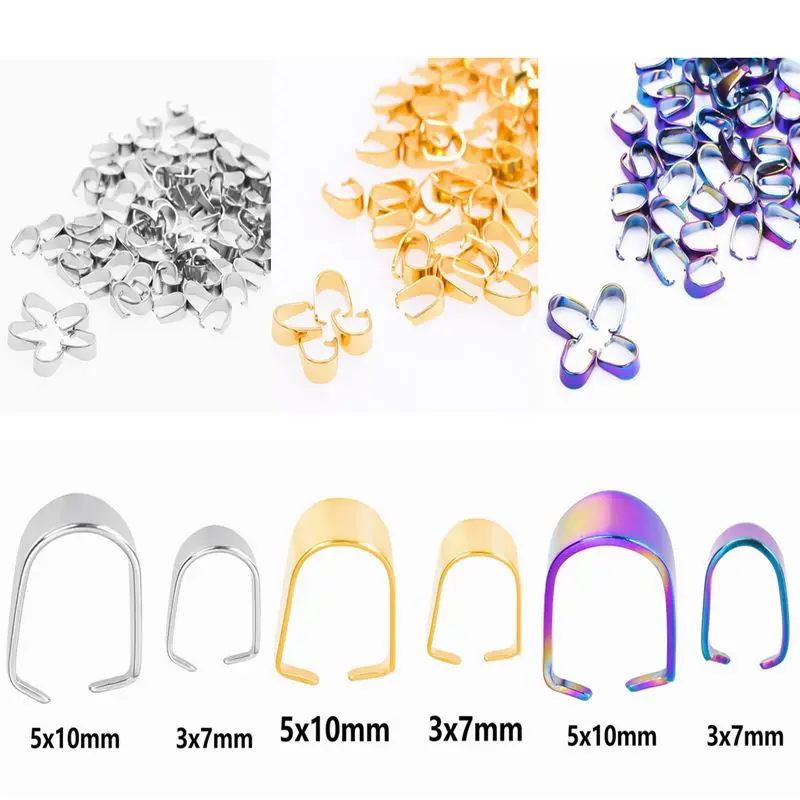 

20pcs/lot Stainless Steel Melon Seed Buckle Connector Accessories Fit diy Handicraft Rainbow Charm for Jewelry Making Materials