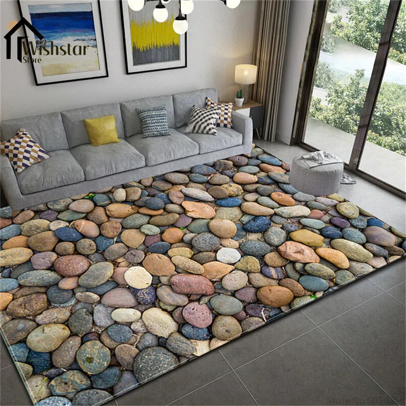 

Wishstar 3D Carpet Stone Printed Soft Flannel Large Carpet For Rooms Mats In The Hallway Antislip Kitchen Mat Big Floor Rugs