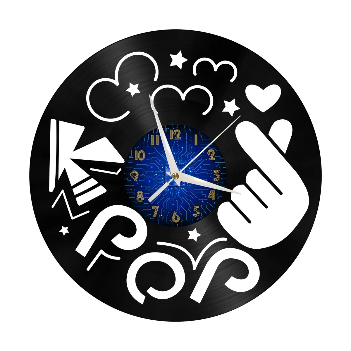 

K-POP Vinyl Wall Clock, Vinyl Record Clock Wall Art Silent & Non-ticking