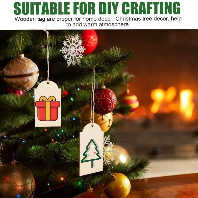 100 шт. необработанные деревянные бирки пустое дерево подвесные для рукоделия