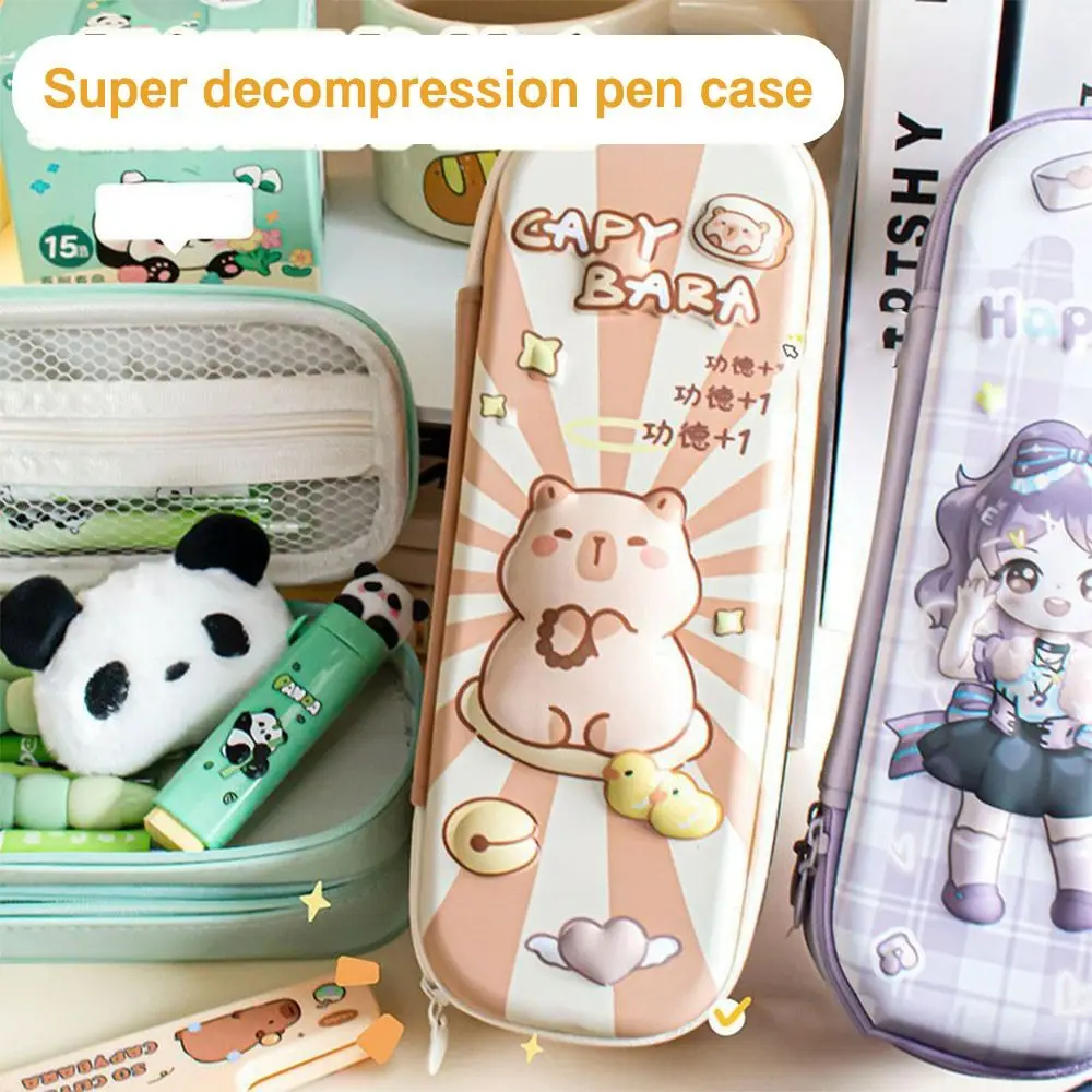 Большая емкость милый 3D стерео пенал портативный многослойный карандаш