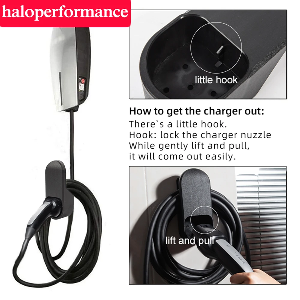 

For Tesla Model 3 New Energy Electric Vehicle Charging Gun Wall Mount European/American Standard 2022 Save Space Organize Cables