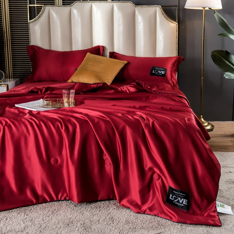 Летнее крутое атласное вискозное тонкое одеяло WOSTAR плед для сна покрывало