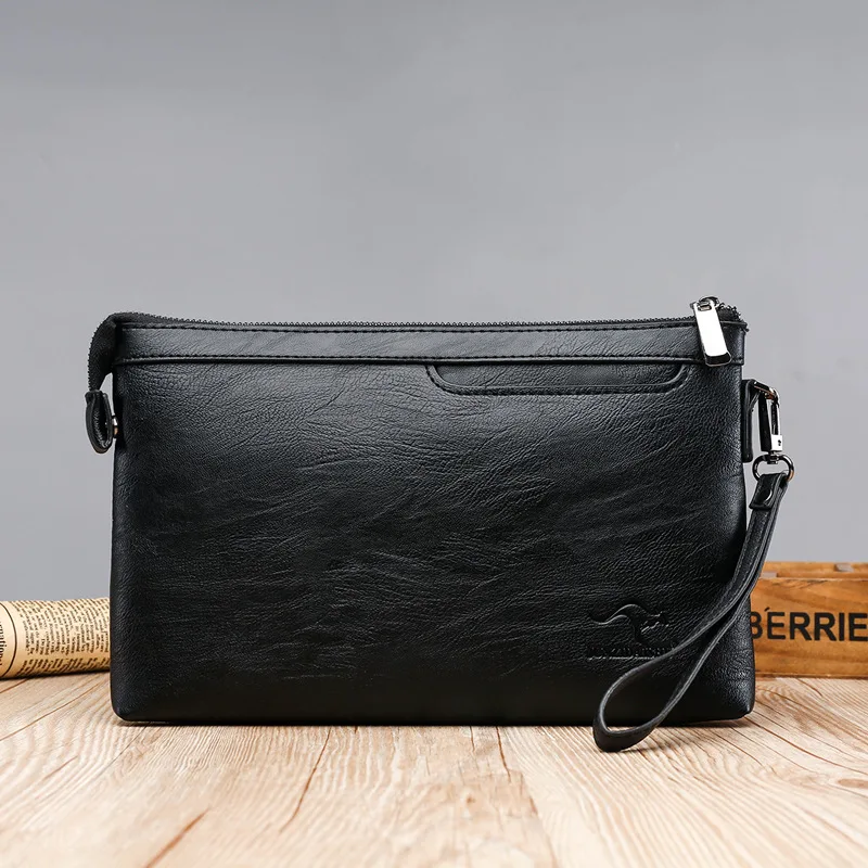 

2022 New Clutches Bag Handbag Men's Large Capacity Folder Handbag Soft Leather Leisure Envelope Men Wrist Wallets Sac Shippin