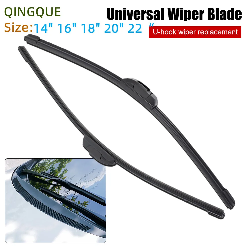 

Hot sale 1pcs Car Windshield Wiper blades U/J -type Universal Soft Rubber Frameless Bracketless car wipers 14" 16" 18" 20" 22“