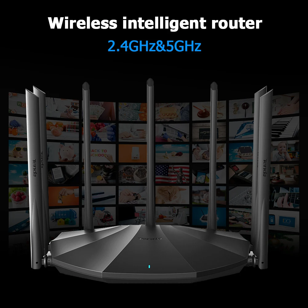 Двухдиапазонный маршрутизатор Tenda AC23 AC2100 2 4 ГГц 5 0 Мбит/с с 7 антеннами |