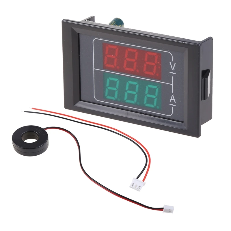 

Compact Voltmeter Ammeter Red & Green Digital Multimeter Display Voltage Current Tester AC50-500V Smart Chip Portable K0AB
