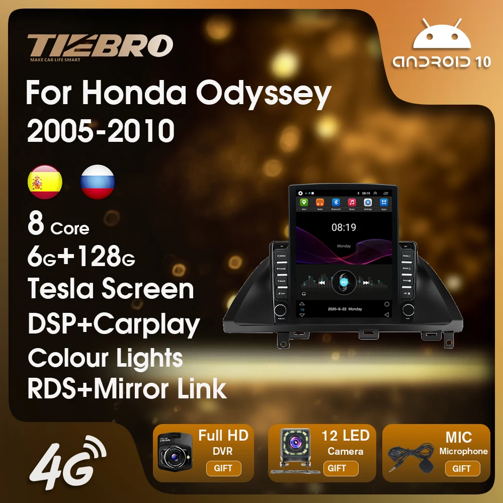 

TIEBRO 2 Din Android Car Multimedia Player Car Radio For Honda Odyssey 2005-2010 Navigation GPS Auto Radio Tesla Screen Carplay