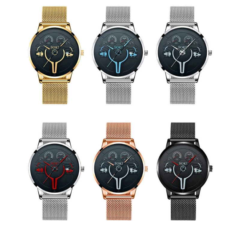 

2022 New Watches Europe and America Hot Fashion Steel Strap Mens Watch Trend Retro Watch Student Sports Quartz Watch