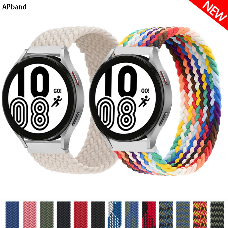 Плетеный ремешок Solo Loop для Samsung Galaxy watch 4/classic 46 мм/42 мм/active 2/Gear S3 браслет 20 мм/22 мм 3