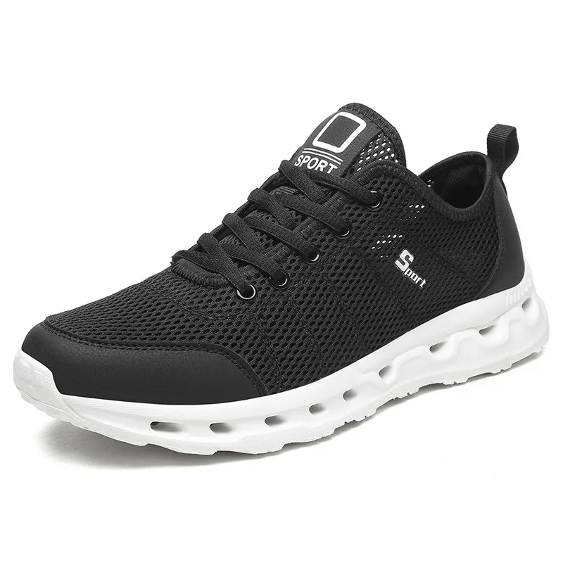 

Men Summer Sneakers Shoes 2022 New Fashion Lace Up Platform Men's Shoes Black Plus Size 48 Flat Mesh Sports Shoes Male
