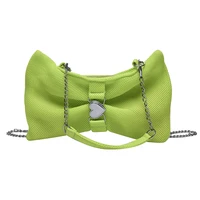 bowknot shoulder bags for women designer fashion messenger bags 2022 new fashion female bags solid fluorescent green packages