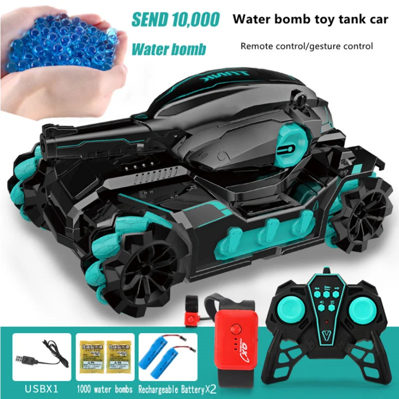 

4WD Childrens Water Bomb Shooting Competitive Rc Big Tank Remote Control Car Multifunctional Off-road Kids Toy Gift