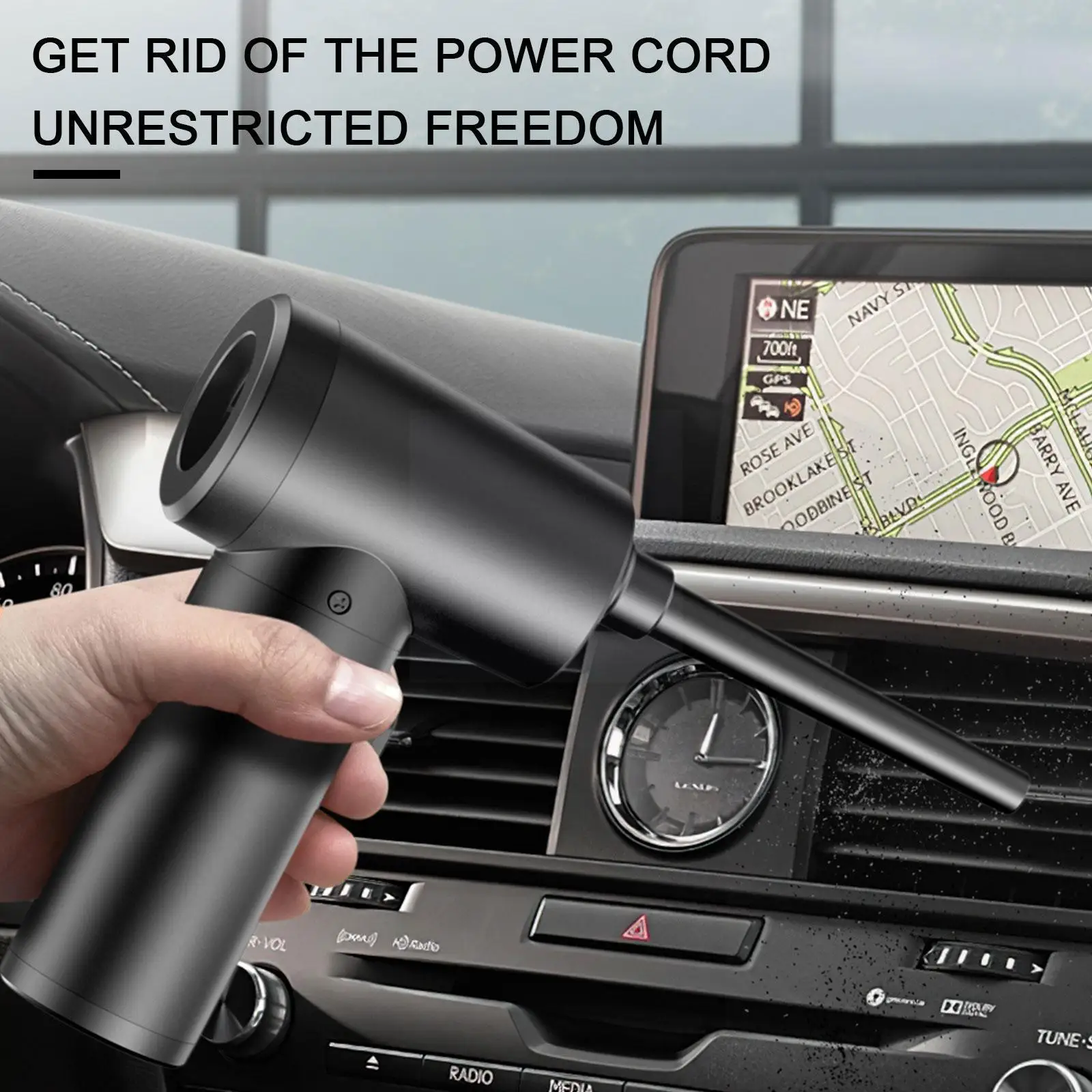 

Wireless Car Cleaning Dust Blower 50000 RPM Air Duster Vacuum Cleaner Multifunctional Dust Blowing Gun For Computer Keyboar C9Q1