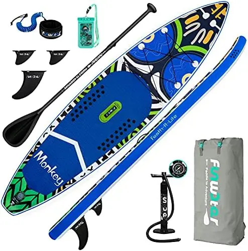 

Stand Up Paddle Board 10'5''/ 11'6'' Ultra-Light SUP with Inflatable Paddleboard Accessories,Fins,Adjust
