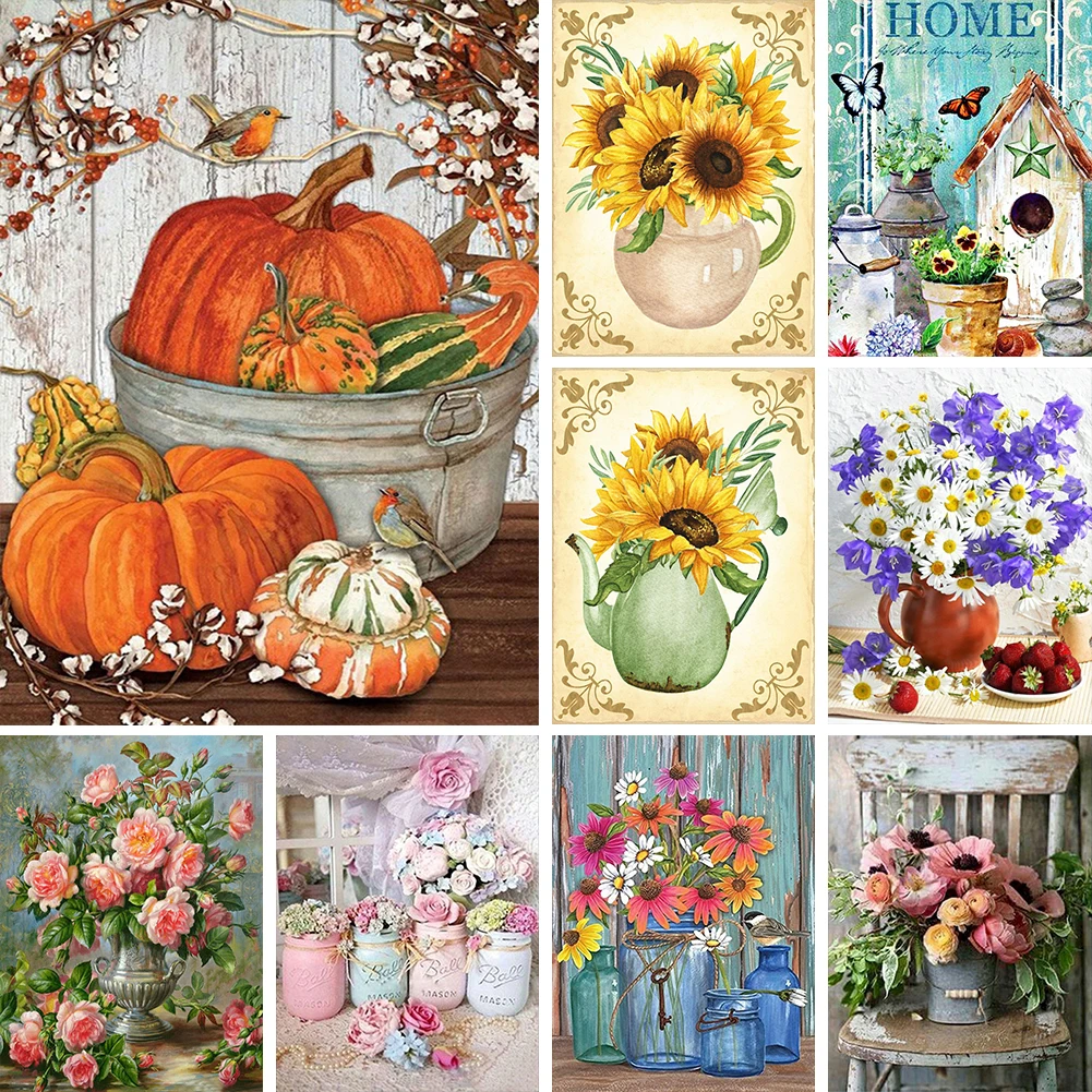 

Diamond Mosaic 5D Full Square Shape Drill Mosaic DIY Flower Series Kit for Wall Full Diamond Embroidery Drawing Decor Gifts